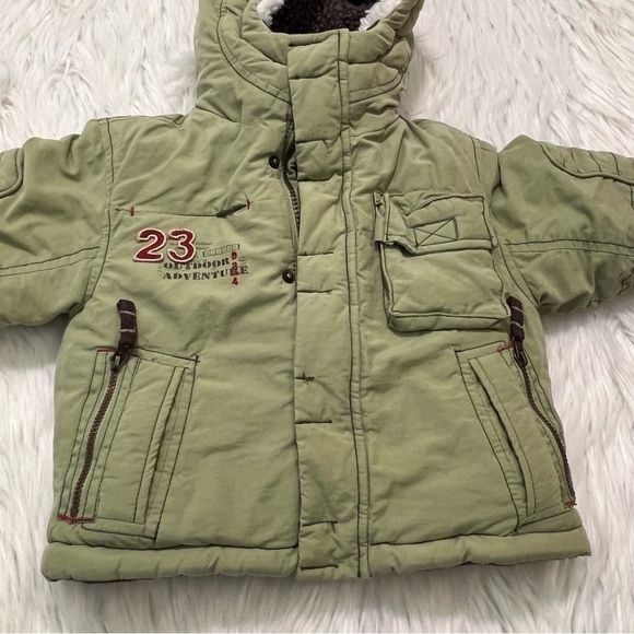 London Fog Puffer Coat Green Fleece Lined - Picture 4 of 15